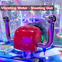 Machine de jeu d'arcade interactive de tir à l'eau pour enfants, 2 joueurs, fonctionnant avec pièces/billets, avec accepteur de billets pour usage commercial
