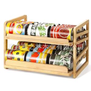 Étagère de rangement en bambou empilable, couleur bois naturel, organisateur alimentaire de cuisine, support de bureau rectangulaire autoportant - Product Image 1
