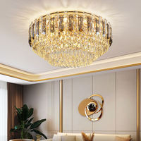 Lampu Plafon LED Kristal K9 Bulat Modern Zeal Lighting, Lampu Chandelier Mewah untuk Ruang Tamu