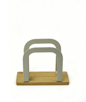 Porte-serviettes de table moderne en bambou, bois et métal, multifonctionnel, de petite taille, durable, réglable, mobile et portable