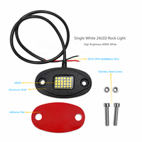Feux de roche à haute luminosité, 24 LED, 6000K blanc, indice d'étanchéité IP67, compatibles avec les voitures et camions universels, à installer sous le châssis