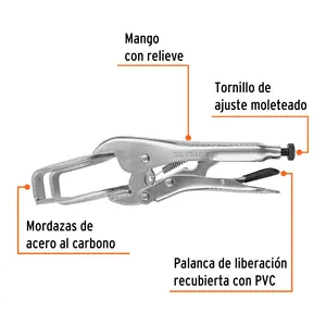 Truper 9 'Alicates de abrazadera de bloqueo Alicates de soldadura de acero al carbono de grado DIY PVC Plástico Aluminio Cobre Mangos Personalizables OEM - Product Image 2