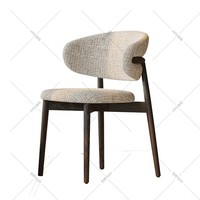 Chaise de salle à manger nordique en bois massif, mobilier de maison au design simple et moderne, dossier haut de gamme de luxe léger