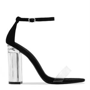 Sexy Style Women's Heeled <b>Sandals</b> Large Size European Ankle Strap Open Toe Ultra High Chunky Heel Evergreen Summer Winter - Product Image 5