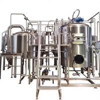 Système de brassage à 3 cuves en acier inoxydable 304, chauffé directement par flamme, contrôlé par PLC, 10 Bbl 1200L 12HL, avec moteur/PLC/pompe