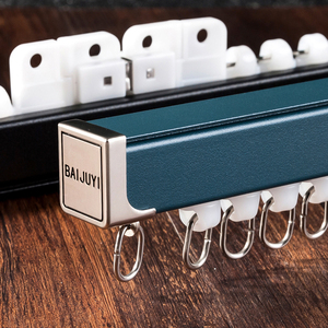 IKSUN <b>Heavy</b> <b>Duty</b> <b>Curtain</b> Rail Accessories Double <b>Curtain</b> Rails Rod Aluminum Ceiling Mounted <b>Curtain</b> Track - Product Image 4