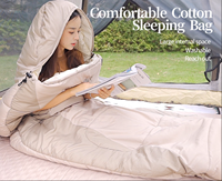 Sac de couchage pour adulte, une personne, lavable en machine, isolation synthétique, accès par les bras, 3 saisons, automne/hiver, camping