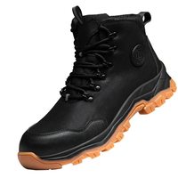 Sepatu Keselamatan Kerja Standar EU dengan Pelindung Baja, Sol Karet Dua Warna, untuk Konstruksi, Pabrik, Gudang, dan Pekerjaan Industri