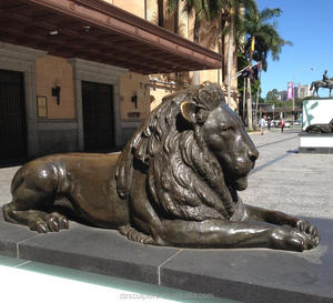 تماثيل حيوانات معدنية برونزية كبيرة الحجم لتزيين الساحات العامة والحدائق الخارجية، تمثال أسد برونزي بالحجم الطبيعي - Product Image 5