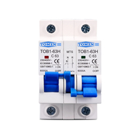 Interrupteur de transfert manuel à double alimentation AC 1P+1P MTS TOMZN, disjoncteur MCB 50HZ/60HZ