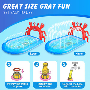 Nuevo diseño de piscina inflable de PVC para niños Albercas Para Ninos cangrejo rociador Splash Pad piscina infantil para niños - Product Image 2