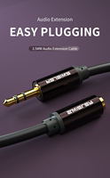 S.WIELER 3.5mm mâle à femelle adaptateur d'extension câble AUX ligne Audio casque cordon OFC fil avec Double blindage pour téléphone de voiture