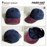 Gorra de Béisbol Personalizada al por Mayor, Estilo Vintage, de Dos Tonos, de Algodón Lavado, sin Estructura, Suave, de 6 Paneles, con Logotipo Bordado en 3D