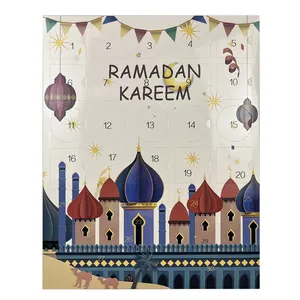 2024 Ramadan Beauty Advent Calander kalender kotak kemasan kecantikan kustom 30 hari kalender kedatangan Ramadan 30 hari kosong untuk rias