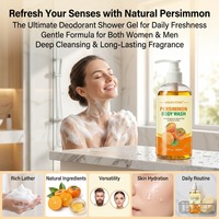 Gel Douche Hydratant et Désodorisant au Kaki Effet Blanchissant, Nettoyage en Profondeur pour Soins Corporels – Marque Blanche