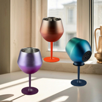 Nouveau style 2025 – Gobelet isotherme à pied en acier inoxydable 304 de 14 oz – Tasse cadeau avec isolation thermique 12-24 heures pour boissons chaudes/froides