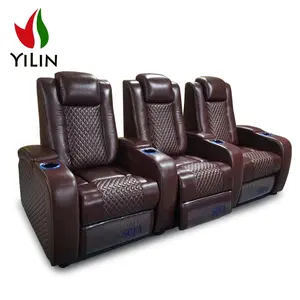 Luxury Private Cinema Chair Living Room Furniture Home Theatre Power Headrest Electric Recliner Real leather sofa