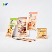 Pochette d'Emballage pour Crème Glacée en Papier Kraft Imprimé Numériquement, Écologique, Biodégradable et Compostable, avec Fermeture Zip et Laminée