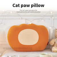 Oreiller en mousse à mémoire de forme à rebond lent, en forme de patte de chat, pour le soutien du cou et le soulagement des douleurs cervicales, idéal pour la chambre à coucher.