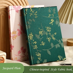 Venta al por mayor A5 mancha <span class=keywords><strong>bordado</strong></span> ciruela estilo chino clásico impermeable tela libro tela Tapa dura cuaderno ecológico - Product Image 5