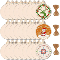 BOGE Joyeux Noël Boules Rondes en Bois Étiquettes Décorations de Noël Ornements Artisanaux DIY Noël Nouvel An Navidad Décoration