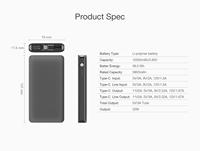 Power Bank Portabel 10000mAh dengan Kabel Pengisian Daya Terintegrasi, Pengisian Cepat 22W PPS dan Layar LCD Tersembunyi, Dukungan OEM