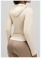 Chaqueta Deportiva con Capucha y Cierre para Mujer, con Orificios para Pulgares, Bolsillos, Corte Ajustado, para Yoga, Running y Deportes, 4 Colores