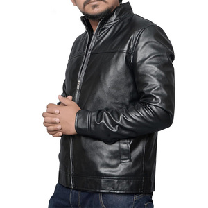 Veste d'hiver décontractée pour hommes en gros, nouveau design, col montant, veste en jean et cuir tendance avec logo frontal, prix abordable, Pakistan - Product Image 6