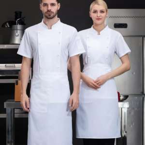 Abrigo de Chef transpirable de manga corta personalizado, uniforme de Chef, chaqueta de Chef de cocina de panadería, uniformes de restaurante para hombres y mujeres - Product Image 6