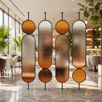 Cloison de séparation en verre et acier inoxydable moderne personnalisable, mur de séparation métallique rotatif minimaliste pour restaurant, revêtement