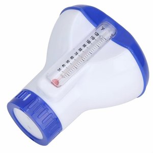Thermomètre flottant pour piscine, distributeur de produits chimiques pour piscine, flotteur de niveau d'eau bleu et blanc pour piscine - Product Image 2