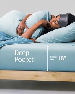 REST-IFS01K REST Evercool <span class=keywords><strong>King</strong></span> <span class=keywords><strong>Size</strong></span> Hellblau Spann betttuch 15 \ "<span class=keywords><strong>Deep</strong></span> Ionic Selbst reinigende Silber garns chutz matratze - Product Image 1