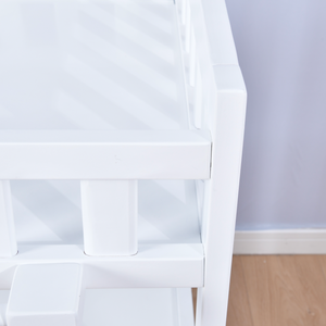 <span class=keywords><strong>Table</strong></span> à <span class=keywords><strong>langer</strong></span> multifonctionnelle moderne en bois massif blanc avec étagère de rangement pour la crèche, les nouveau-nés et les enfants - Product Image 5