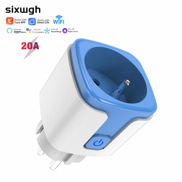 SIXWGH 20A Programmable Timer Smart Plug Tuya WiFi Socket Smart Life Countdown Switch for Pool Pump Patio Heater Industrial Use
