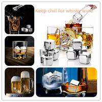 Lot de 6 pierres à whisky en granit naturel, réutilisables, pour refroidir le whisky, la bière et les alcools, accessoires de bar