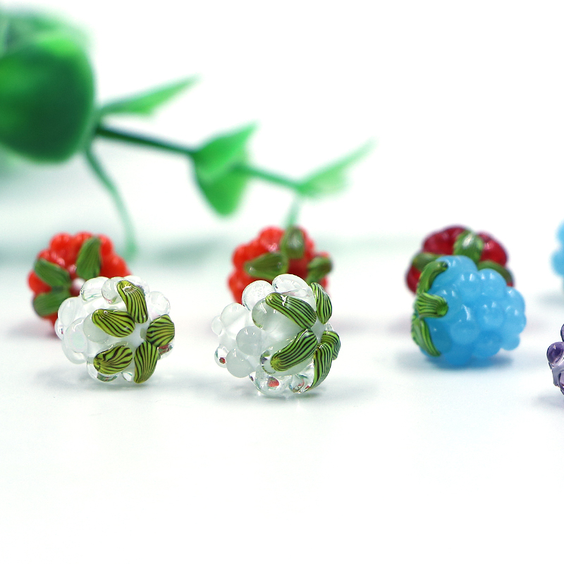 Murano Lampwork Glass Fruit Raspberry Beads Beads Bracelet Making for Jewelry Making