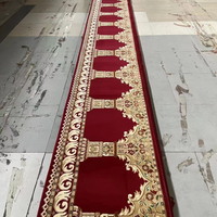 Tapis de prière mural musulman en rouleau, tapis de mosquée en rouleau, tapis doux en fil pour salle de prière