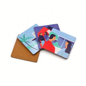 Sous-verres en bois personnalisés avec logo, cadeau de cuisine, impression couleur, 10 cm, 4 pouces, sous-verres ronds pour boissons, sur mesure - Product Image 3