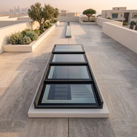 Fenêtre de toit coulissante en aluminium sur mesure avec verre superposé pour terrasse de villa, étanche et facile à installer