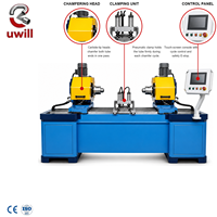 Machine à chanfreiner automatique double tête 80, chargement/déchargement automatique, pour tubes en acier, engrenages et roulements, haute sécurité, 220V/380V, ébavurage et chanfreinage