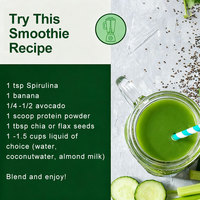 Supplément alimentaire végétalien pur riche en protéines poudre verte biologique sans OGM pour les recettes de smoothies 150g poudre de spiruline