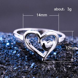 Anello a doppio cuore per donna, romantico, minimalista, da indossare tutti i giorni, accessorio regalo - Product Image 5
