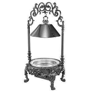 XINGPAI <span class=keywords><strong>Chauffe</strong></span>-plats professionnel noir martelé grand 6L 9L Buffet de service <span class=keywords><strong>chauffe</strong></span>-plats Buffet avec plaque électrique - Product Image 2