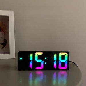 Modern Design LED <strong>Digital</strong> Desk <strong>Clock</strong> Colorful Smart Mirror <strong>Wall</strong> Table <strong>Clock</strong> <strong>for</strong> Home with Alarm Fashionable Gift Idea - Product Image 3
