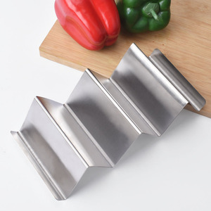 Yeni ürün mutfak restoran Taco tepsiler gıda plaka meksika Tortilla gözleme rafları paslanmaz çelik Taco tutucu - Product Image 5