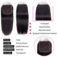 Cabello Humano Virgen Europeo Bozhen Liso Natural Negro 4x4/5x5/13x4 Full HD Grado 12A para Pelucas, Extensiones y Cierres