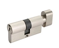 Cylindre de serrure en laiton massif de qualité supérieure de 70 mm avec 3 clés en laiton, entraxe de 50 mm pour porte - Acier inoxydable, alliage de zinc