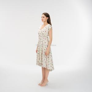 Vestidos Largos para Mujer, Nueva Moda Casual, Vestidos Largos con Estampado OEM, Cuello en V, Vestidos de Fiesta 2025 - Product Image 3