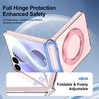 Étui de téléphone pliable magnétique de luxe 360 °   Support rotatif avec protection intégrale de l'écran pour Samsung Galaxy Z Flip 8
