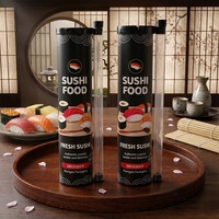 Boîte cylindrique en carton alimentaire de gros, jetable, pour sushis à emporter, avec support